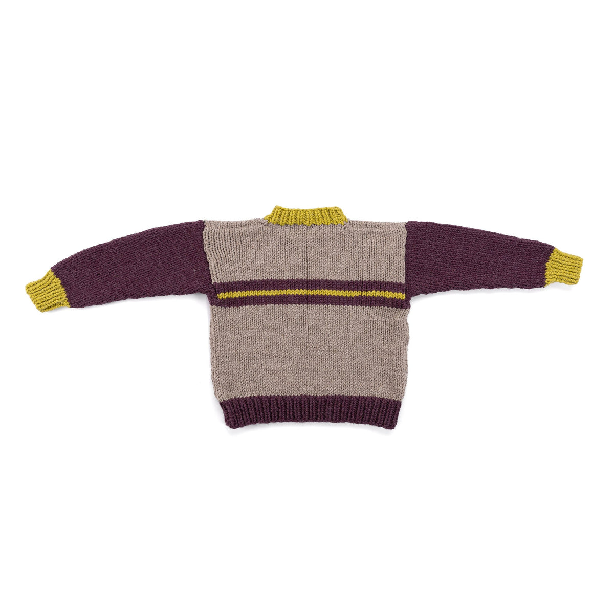 Bernat Cloudy Day Knit Sweater Pattern | stocking stitch, ribbing, colors