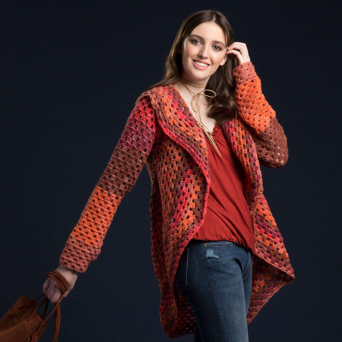 Caron Granny Stripes Crochet Cardigan Pattern | self-striping, Easy