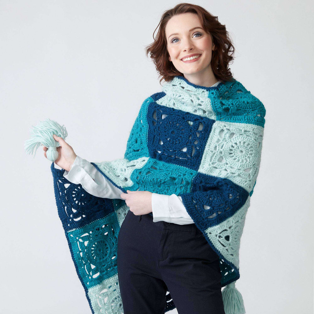 Patons Willow Crochet Shawl Pattern | gift, assembly, shades