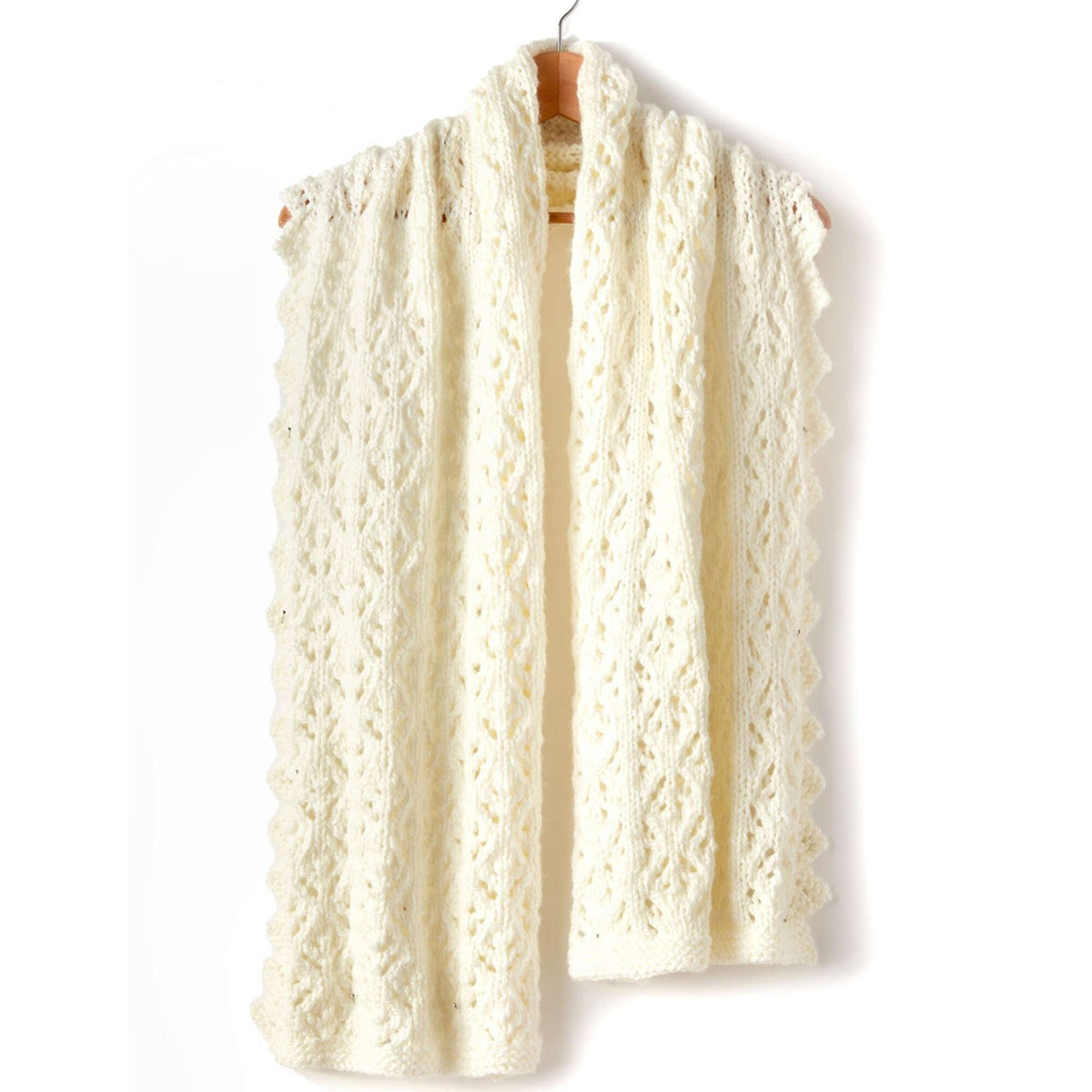 Patons Shandeh's Knit Cushy Lace Wrap Pattern | winter, gift, Women