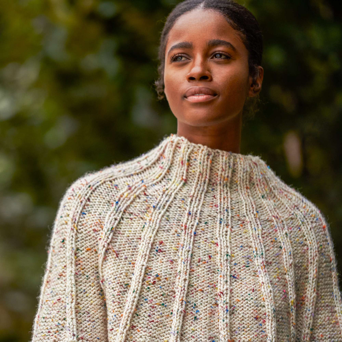 Patons Spadina Circle Knit Pullover Pattern | shaker rib, ribbed, top down