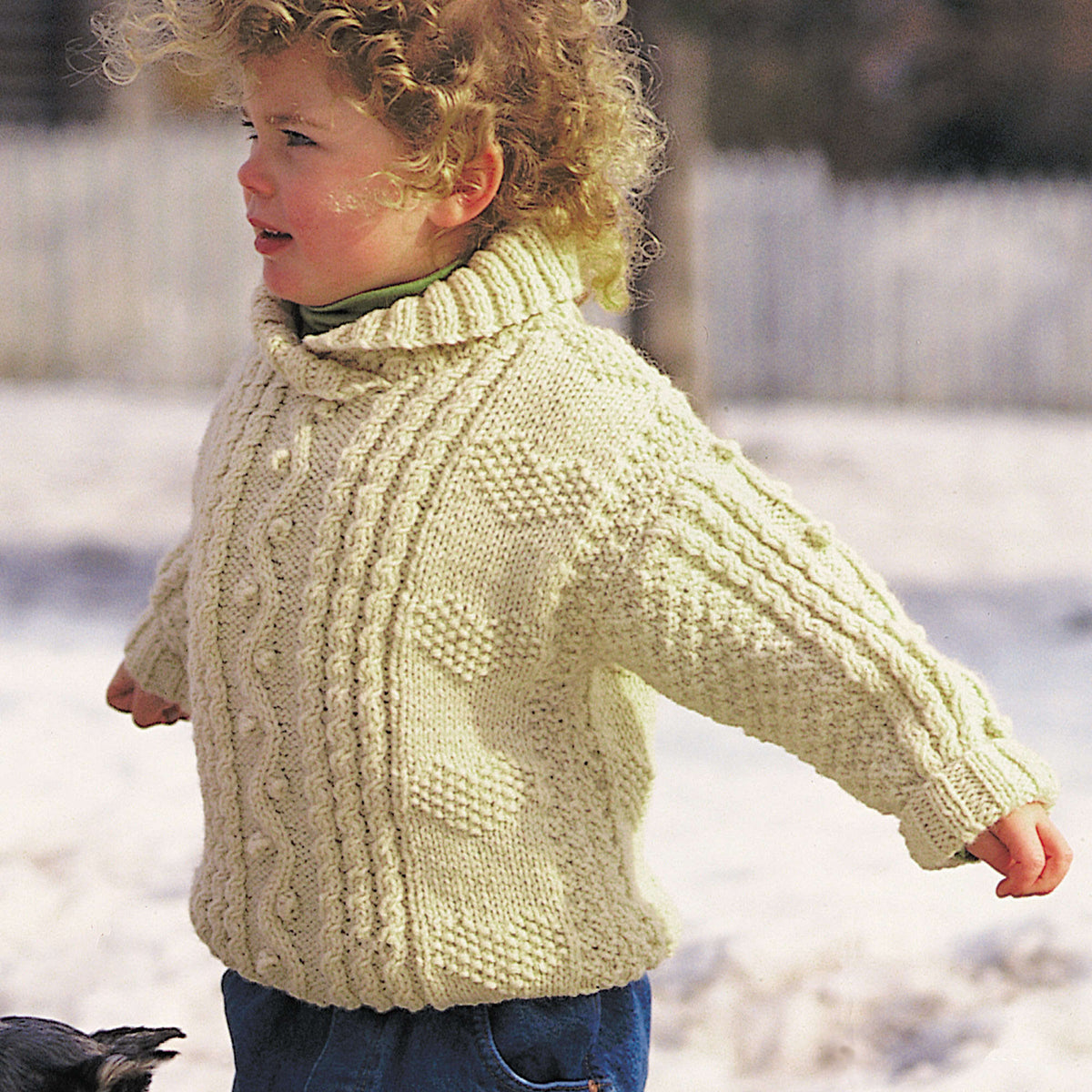 Patons Knit Cables and Hearts Child's Pullover Pattern | gift, shades