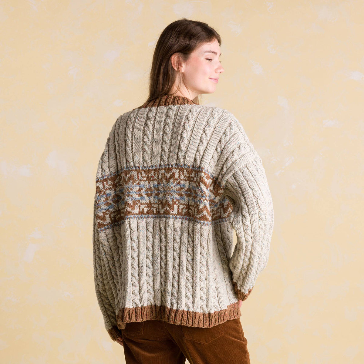 Patons Nordic Cabled Knit Pullover Pattern | ribbing, Fair Isle, cable