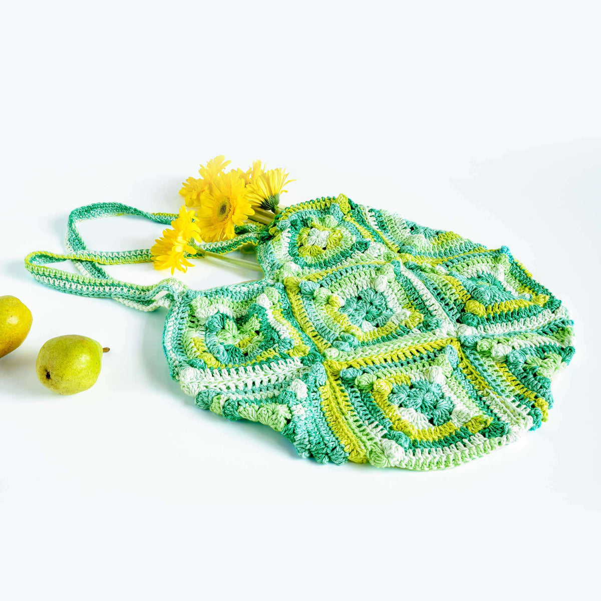 Peaches & Crème Popcorn Square Crochet Tote Bag Pattern | colorwork, Easy