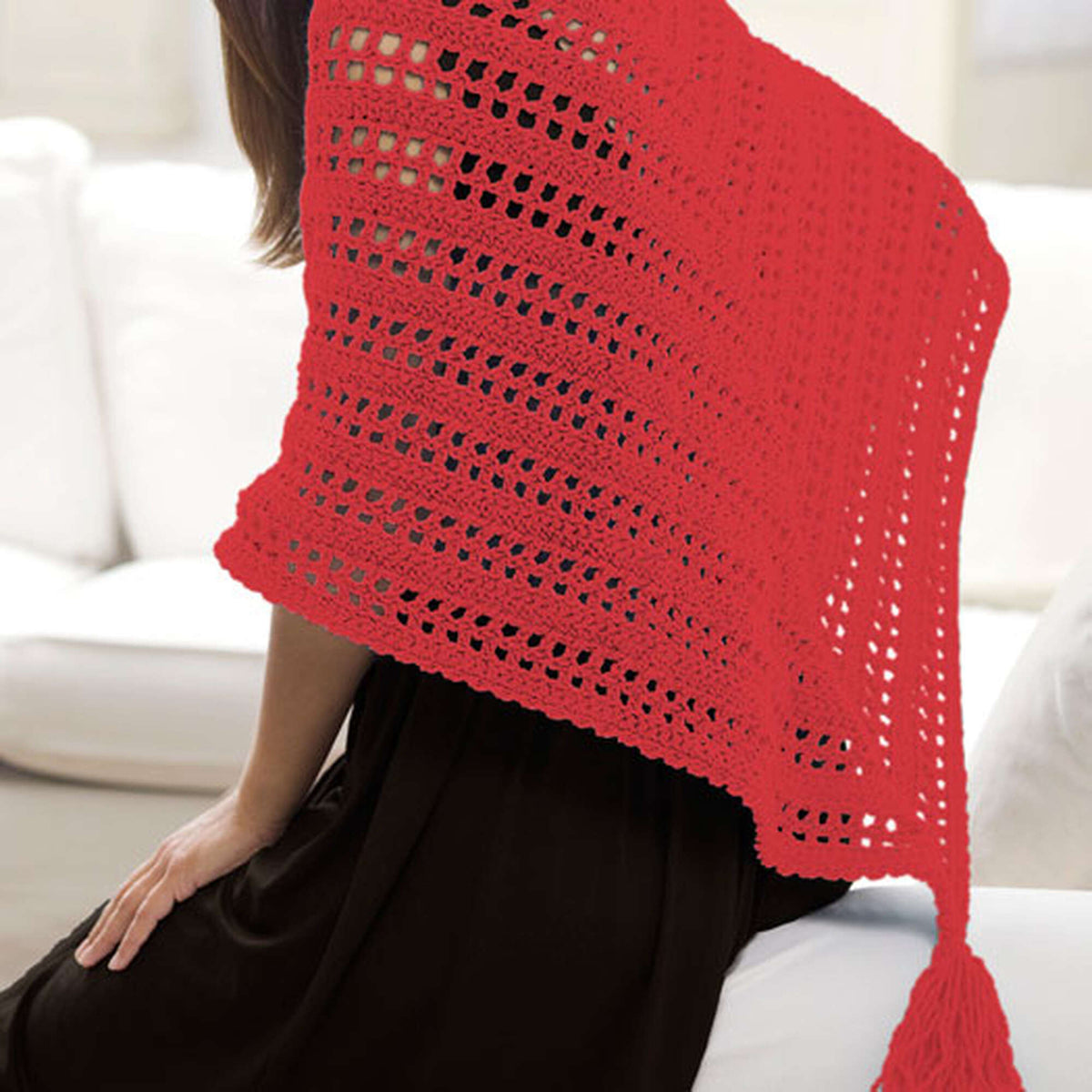 Red Heart Crochet True Friend Shawl Pattern | Super Saver, gift