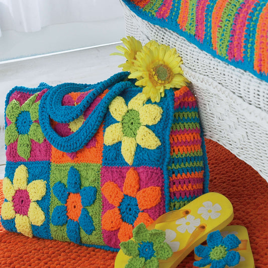 Bernat Crochet Flower Power Beach Bag Pattern | Bags/Purses, Women