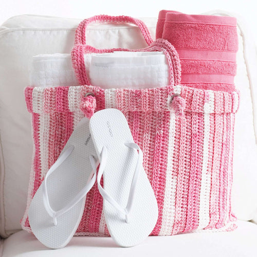 Bernat Crochet Tote Bag Pattern | stripes, self-striping, Bags/Purses