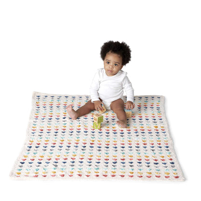 Bernat Heart Stripe Crochet Baby Blanket Pattern | colorful, Home