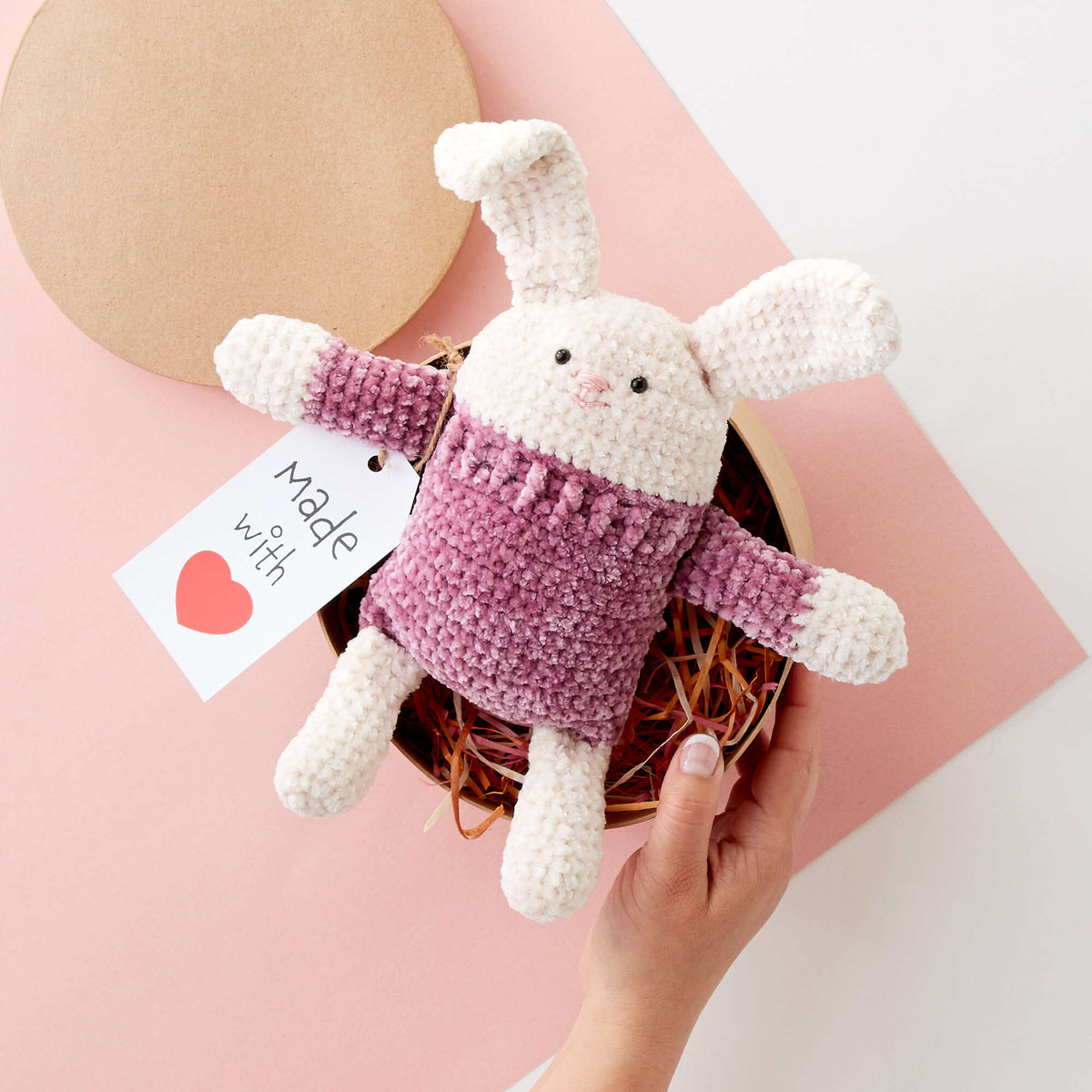 Bernat Square Hare to Crochet Pattern | increases, decreases, Baby Velvet