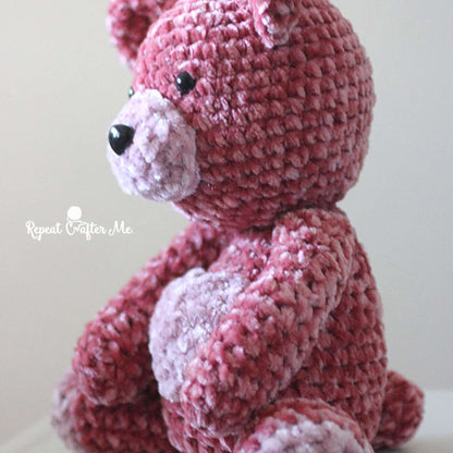Bernat Velvet Valentine Crochet Bear Pattern | gift, plush, bulky