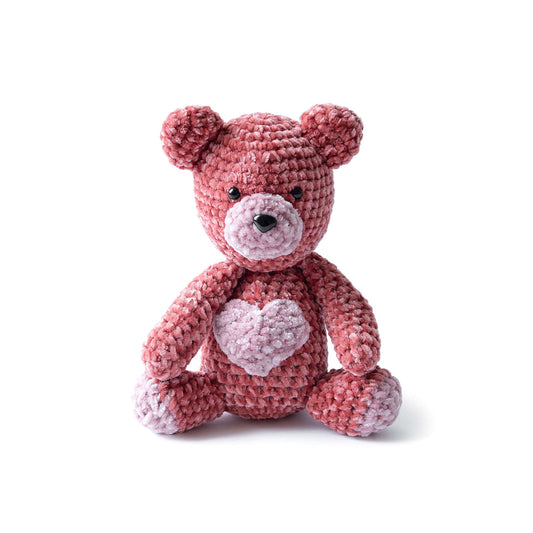 Bernat Velvet Valentine Crochet Bear Pattern | gift, plush, bulky