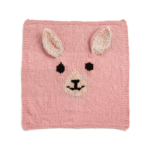 Bernat Snuggly Knit Bunny Blanket Pattern | stocking stitch, intarsia, ears