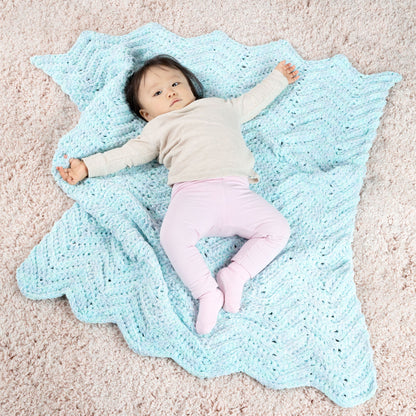 Bernat Baby Ripple Crochet Blanket Pattern | back loop, increases, nursery