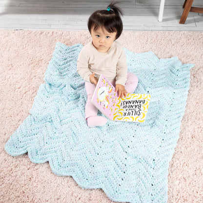 Bernat Baby Ripple Crochet Blanket Pattern | back loop, increases, nursery