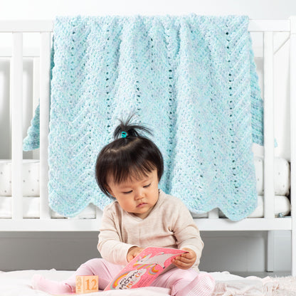 Bernat Baby Ripple Crochet Blanket Pattern | back loop, increases, nursery