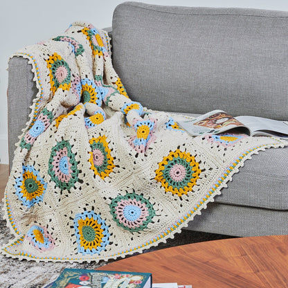 Bernat Picot Edged Crochet Granny Blanket Pattern | rounds, Maker, motifs