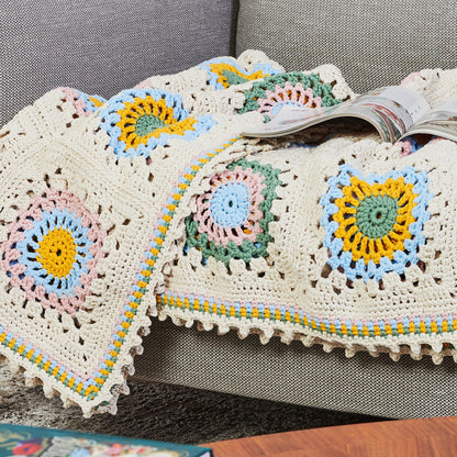 Bernat Picot Edged Crochet Granny Blanket Pattern | rounds, Maker, motifs