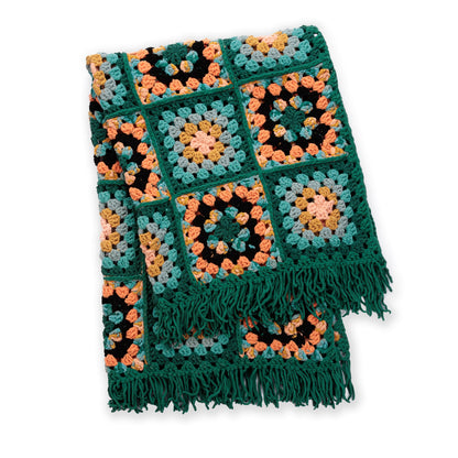 Bernat Snuggle Squares Crochet Granny Blanket Pattern | slip stitch, fringe