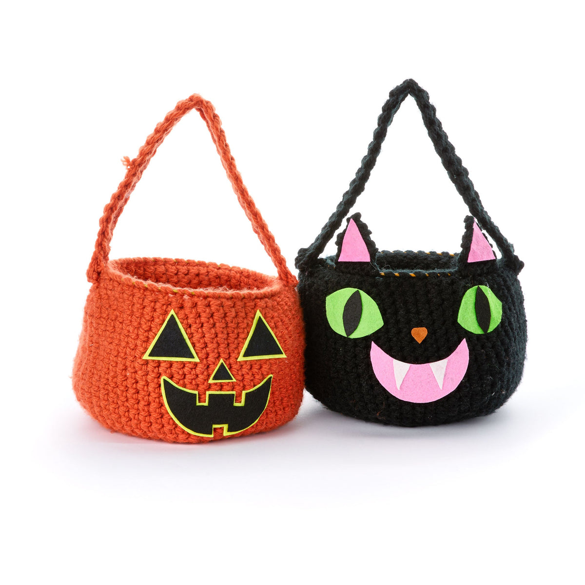 Bernat Happy Hauntings Crochet Candy Baskets Pattern | slip stitch, Home