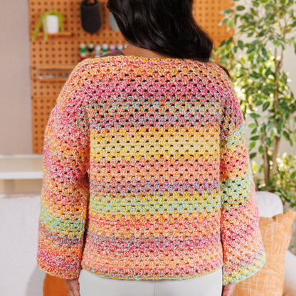 Bernat Crochet Grand Granny Pullover Pattern | Harmony, assembly, colors