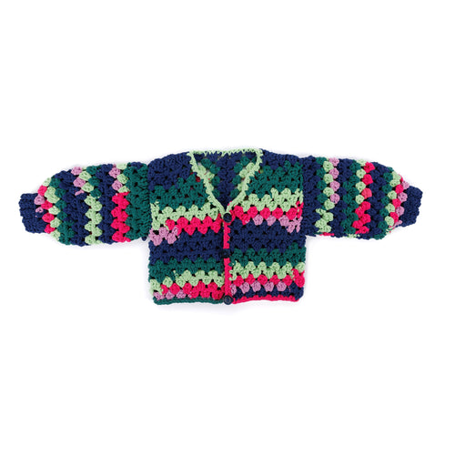 Bernat Crochet Granny Comfy Cardigan Pattern | back loops, motifs, colorful