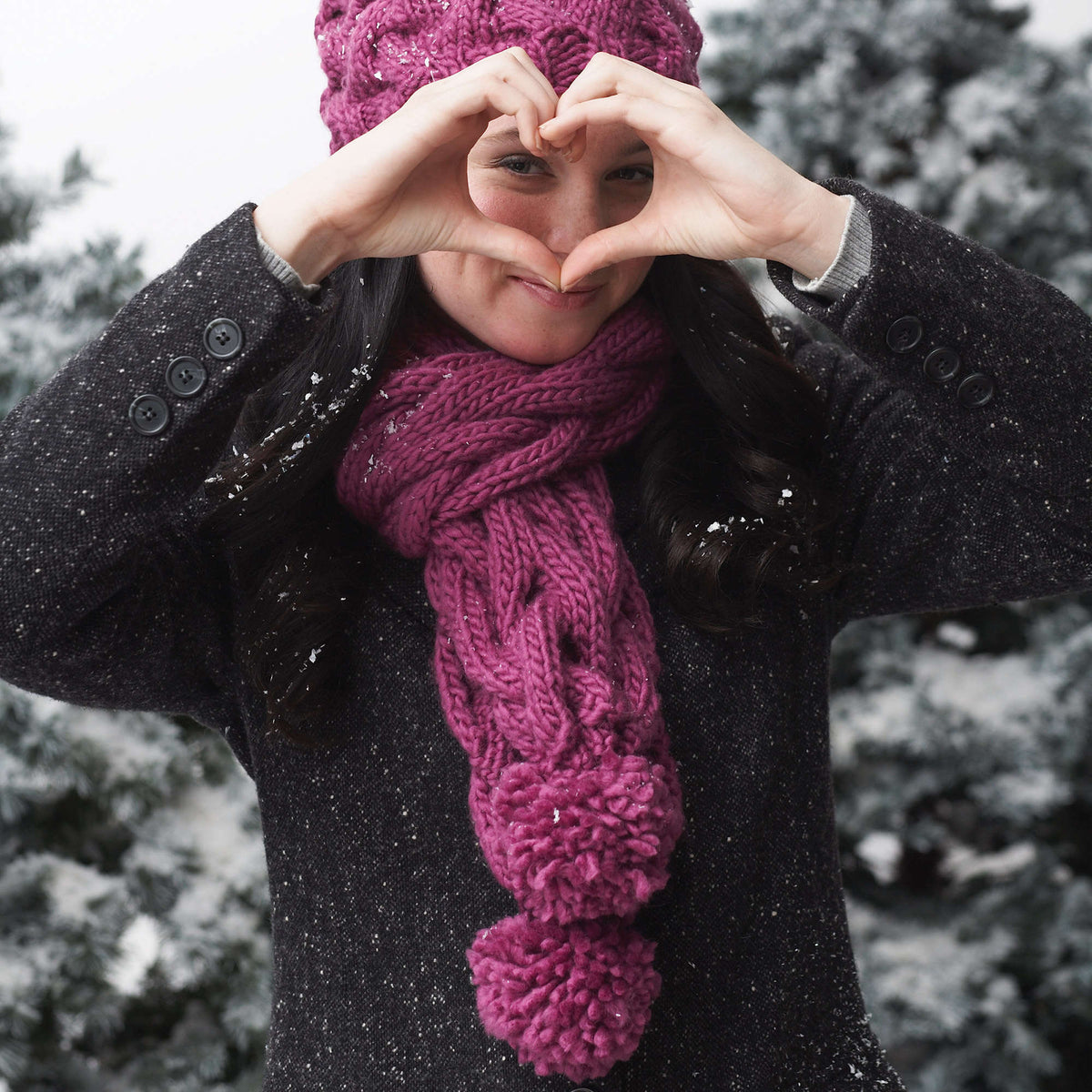 Bernat Knit Snowdrift Cable Set Pattern | Roving, gift, Hats