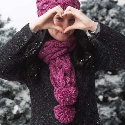 Bernat Knit Snowdrift Cable Set Pattern | Roving, gift, Hats