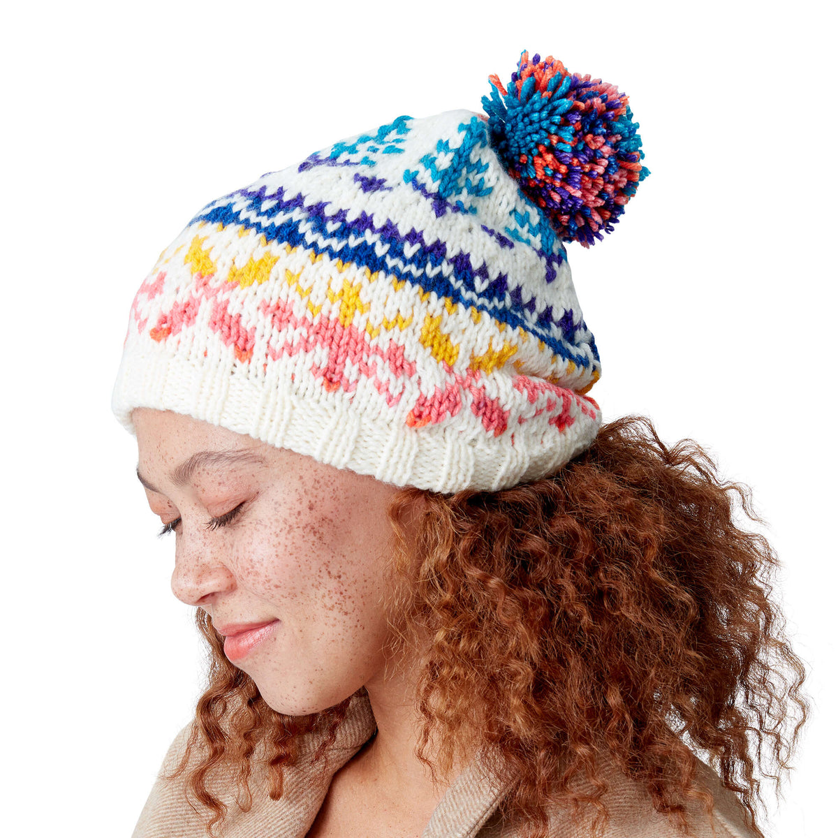 Bernat Love to Knit Fair Isle Hat Pattern | winter, gift, stripes