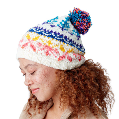 Bernat Love to Knit Fair Isle Hat Pattern | winter, gift, stripes
