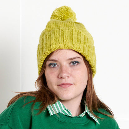 Bernat Slouchie Knit Beanie Pattern | ribbed, ribbing, increases