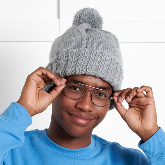 Bernat Slouchie Knit Beanie Pattern | ribbed, ribbing, increases