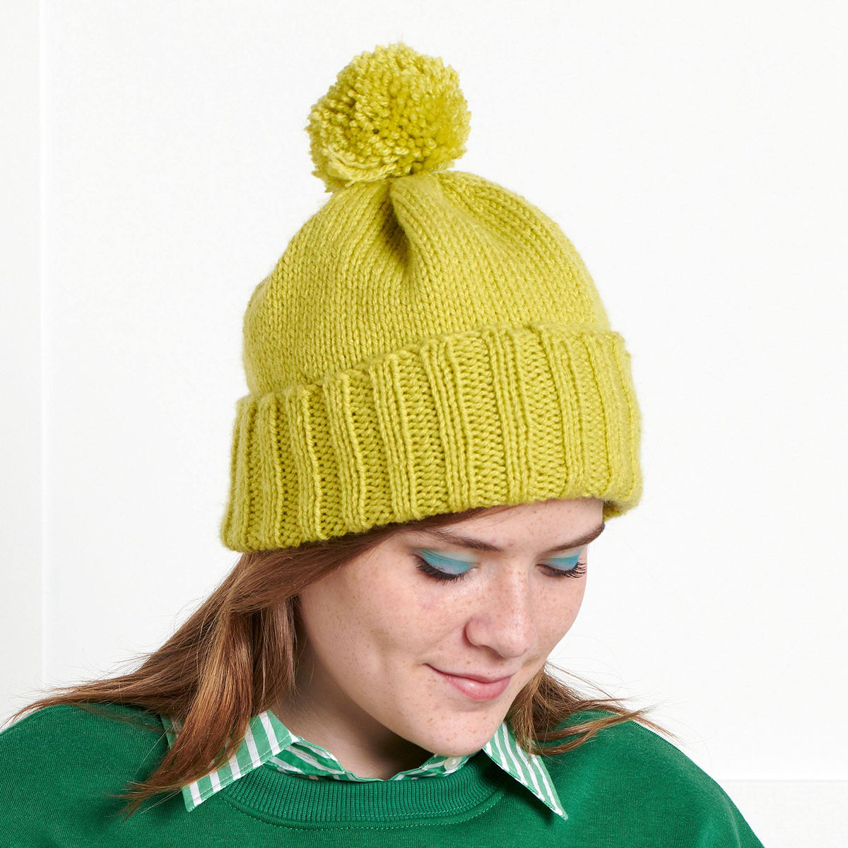 Bernat Slouchie Knit Beanie Pattern | ribbed, ribbing, increases