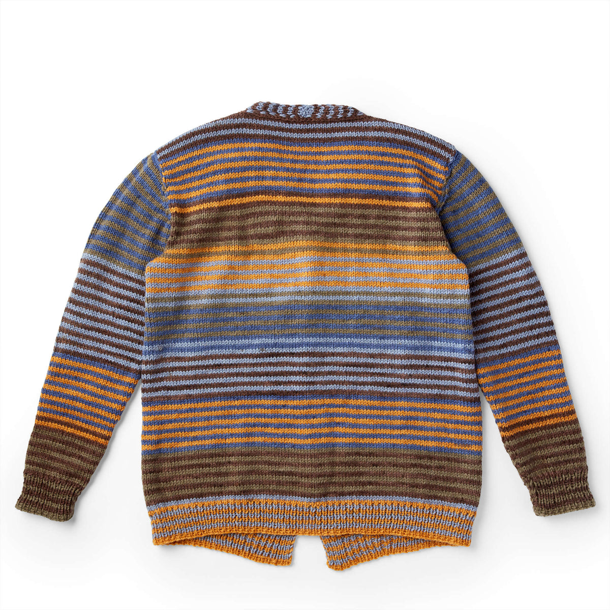 Bernat Slouchy Stripes Knit Cardigan Pattern | stocking stitch, colorwork