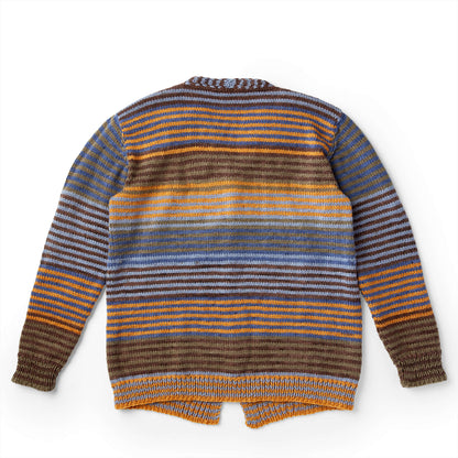 Bernat Slouchy Stripes Knit Cardigan Pattern | stocking stitch, colorwork