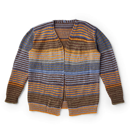 Bernat Slouchy Stripes Knit Cardigan Pattern | stocking stitch, colorwork