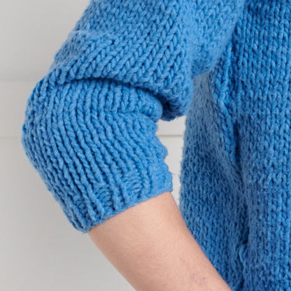 Bernat Beginner Cozy Vibes Knit Cardigan Pattern | garter stitch, ribbed