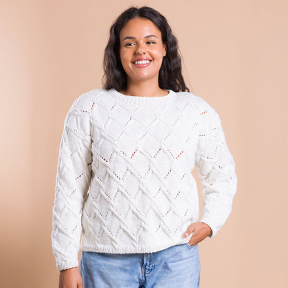 Bernat Nicole's Trellis Cables Knit Pullover Pattern | sleeves, Women