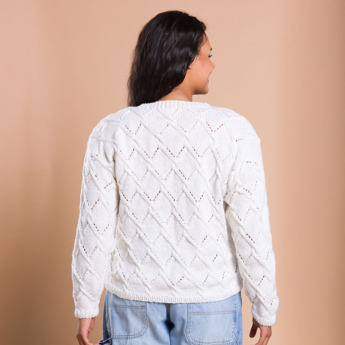Bernat Nicole's Trellis Cables Knit Pullover Pattern | sleeves, Women