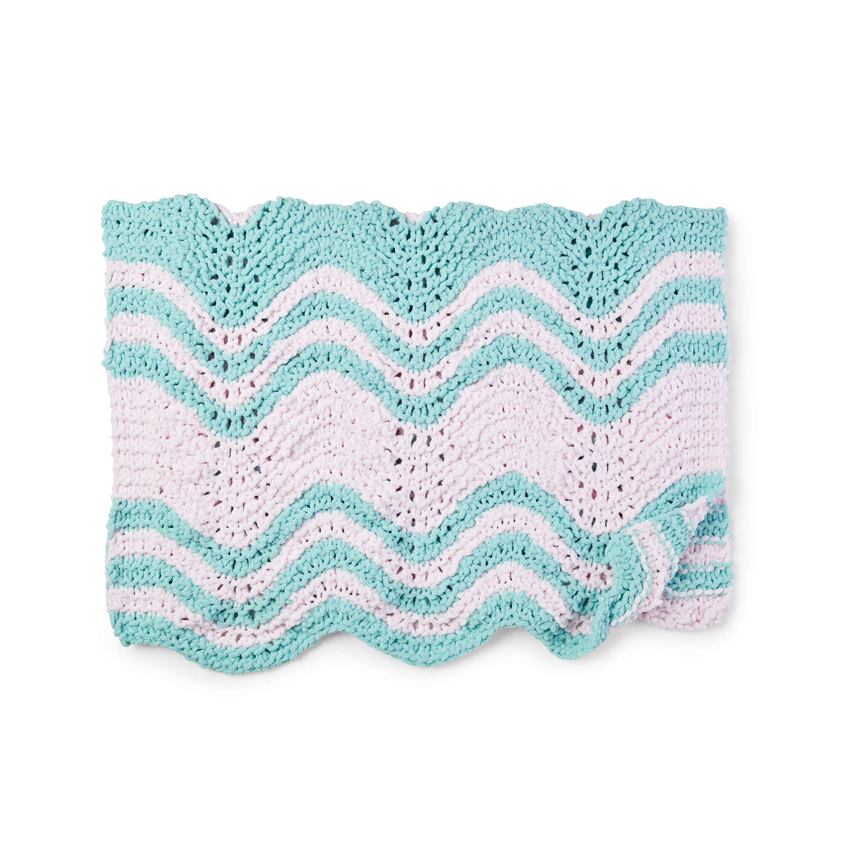 Bernat Garter Ripple Stripes Knit Baby Blanket Pattern | lace, bulky