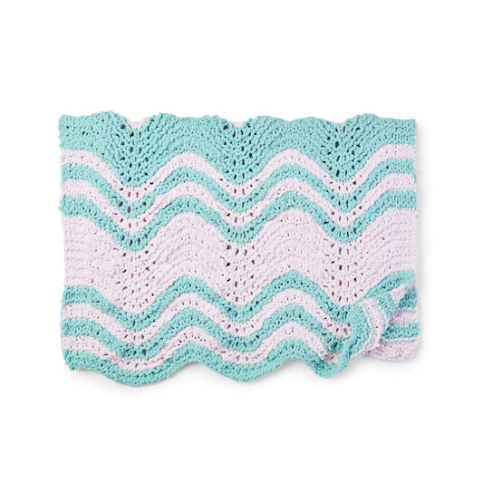 Bernat Garter Ripple Stripes Knit Baby Blanket Pattern | lace, bulky