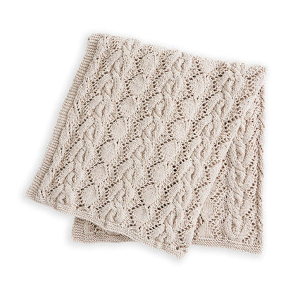 Bernat Lacy Cables Knit Baby Blanket Pattern | garter stitch, lace, Cotton