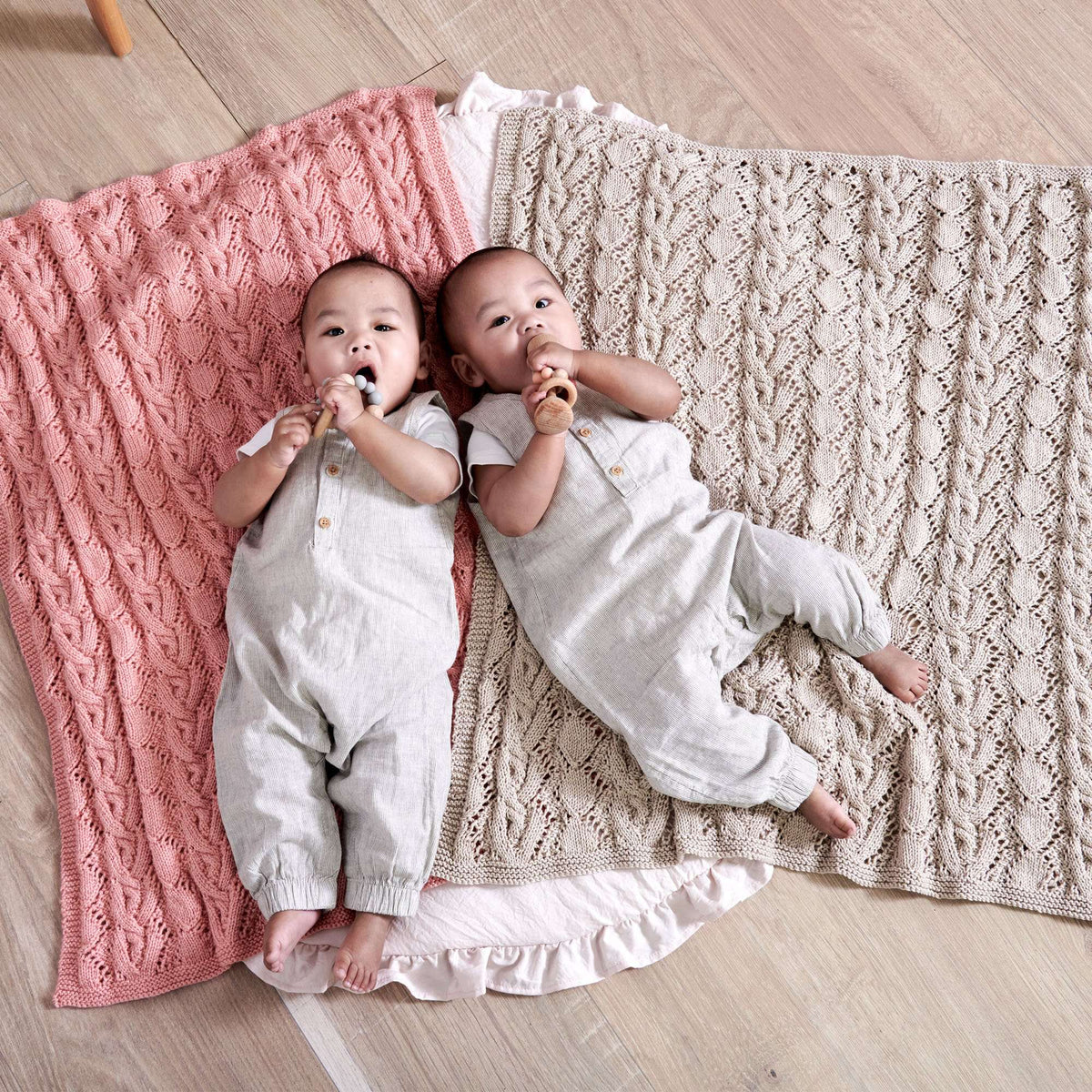 Bernat Lacy Cables Knit Baby Blanket Pattern | garter stitch, lace, Cotton