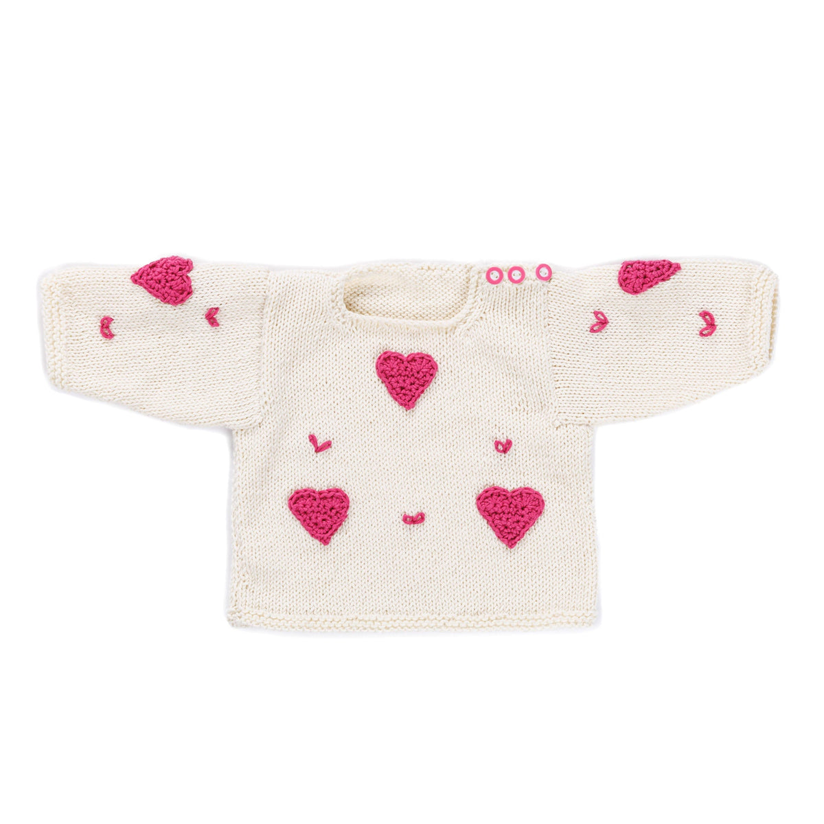 Bernat Heart Baby Pullover to Knit Pattern | embroidery, increases, gift