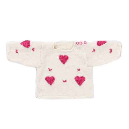Bernat Heart Baby Pullover to Knit Pattern | embroidery, increases, gift