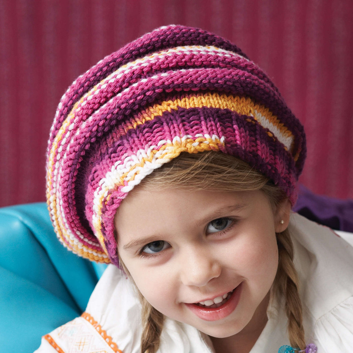 Bernat Knit Slouchy Beanie Pattern | holiday, Hats, Kids