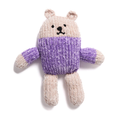 Bernat Knit Velvet Bears Pattern | stocking stitch, seamed, embroidery