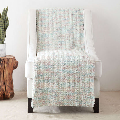 Bernat Waffle Stitch Twist Knit Throw Pattern | holiday, gift, shades