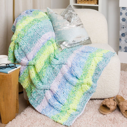 Bernat Cable Cloud Knit Blanket Pattern | increases, decreases, bulky