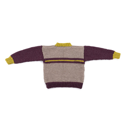 Bernat Cloudy Day Knit Sweater Pattern | stocking stitch, ribbing, colors
