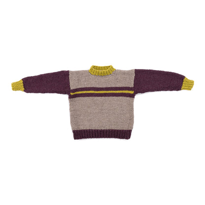 Bernat Cloudy Day Knit Sweater Pattern | stocking stitch, ribbing, colors
